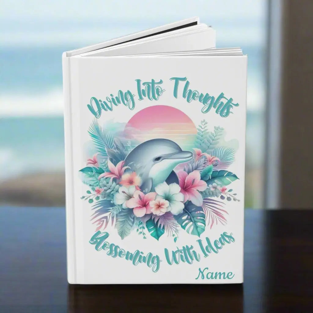 Dive Into Thoughts Hardcover Journal | Personalized Journals & Notebooks Personalized Everythings Beachy