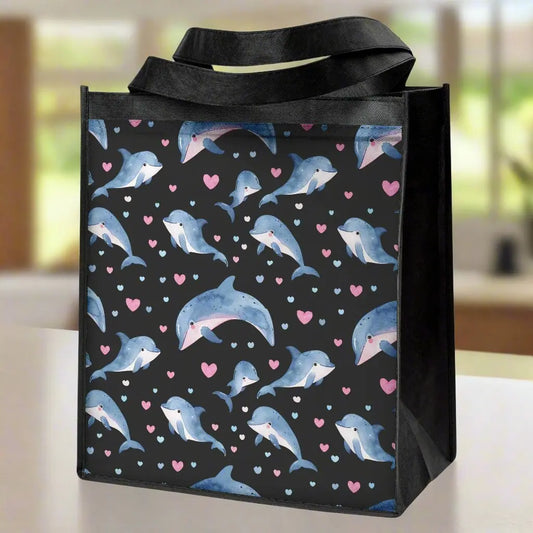 Dolphin Love Grocery Tote Bag  Tote Bag  Everythings Beachy
