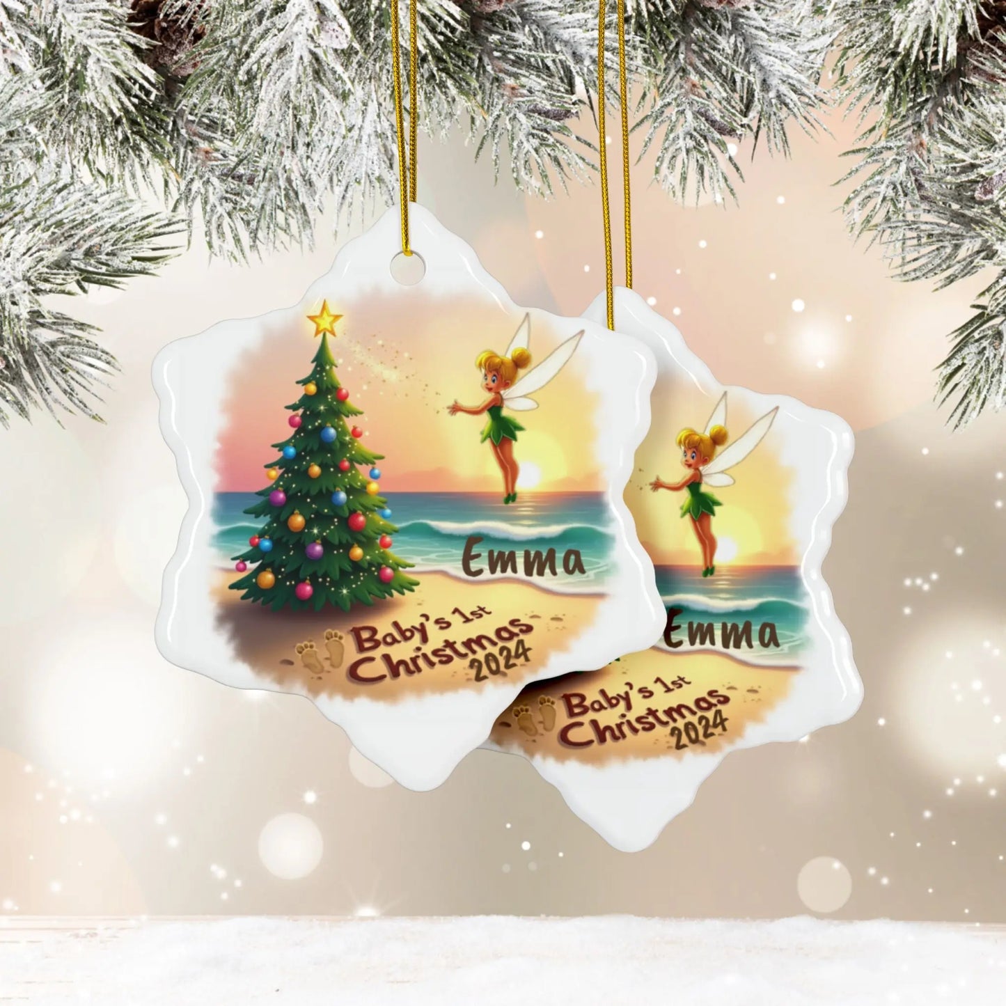Fairy Baby's 1st Christmas Ornament Ornaments Snowflake-10-pcs Everythings Beachy