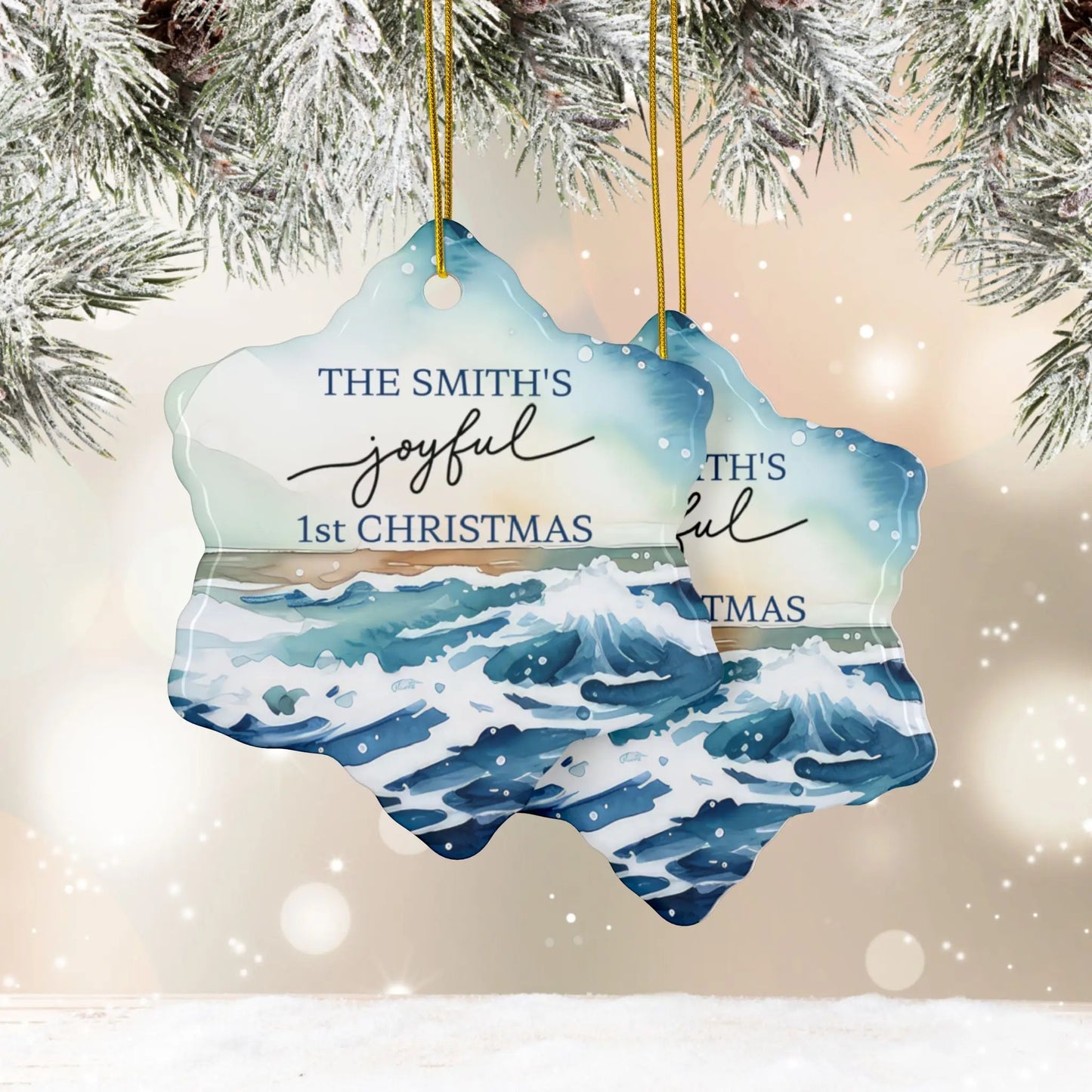Family's 1st Christmas Together Ornament Ornament Snowflake-10-pcs Everythings Beachy