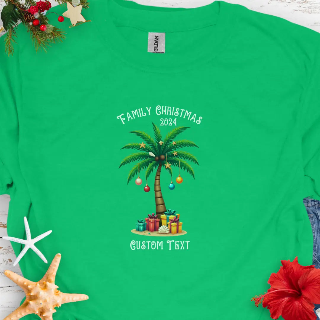 Family Christmas T-Shirt | Personalized T-Shirt Kelly-Green-3XL Everythings Beachy