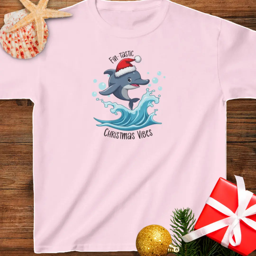 Fin-tastic Christmas Child's T-shirt Kids clothes XL-Light-Pink Everythings Beachy
