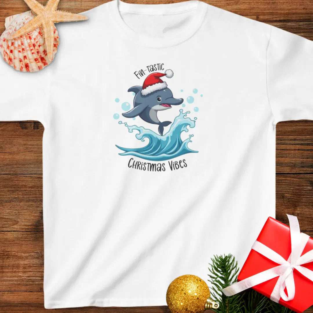 Fin-tastic Christmas Child's T-shirt Kids clothes XL-White Everythings Beachy