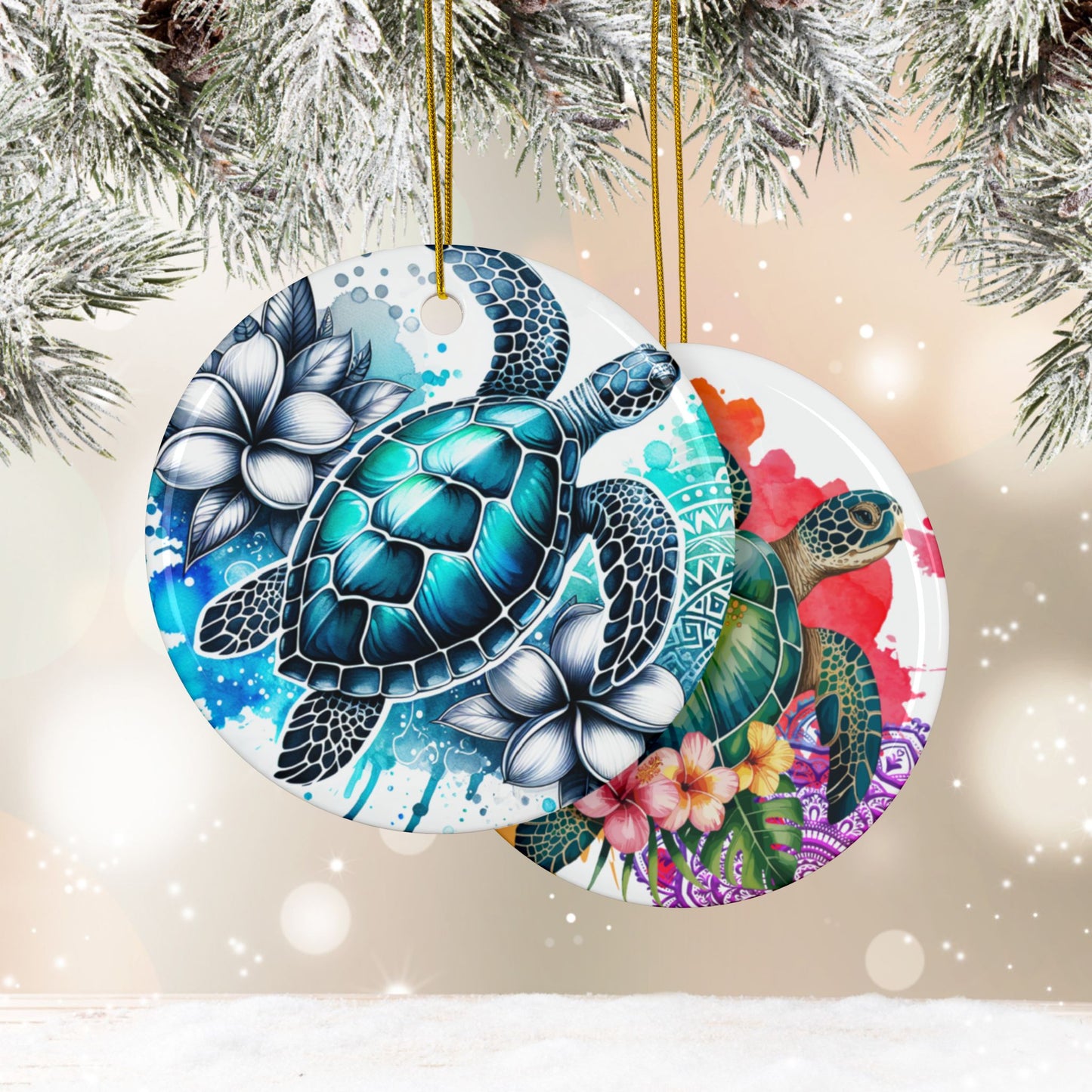 Tropical Sea Turtle Ornament