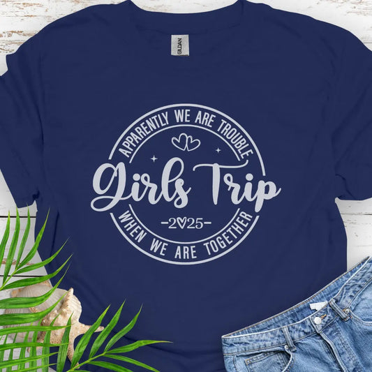 Girl's Trip 2025 T-Shirt  T-Shirt Navy-5XL Everythings Beachy