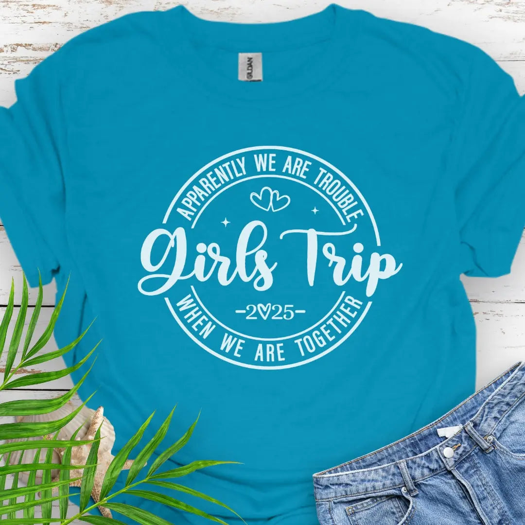 Girl's Trip 2025 T-Shirt T-Shirt Tropical-Blue-3XL Everythings Beachy