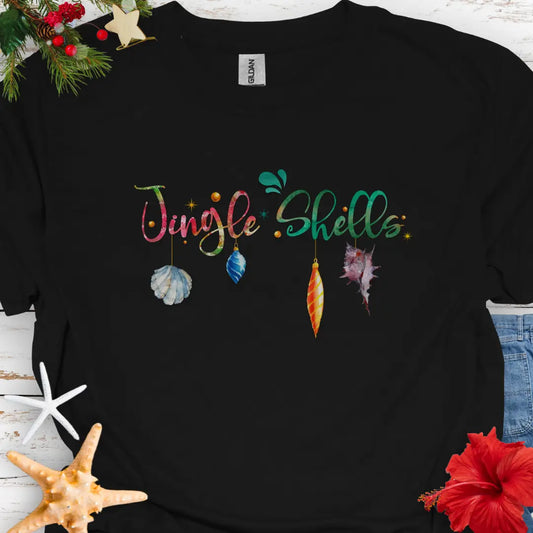 Jingle Shells T-Shirt  T-Shirt Black-5XL Everythings Beachy