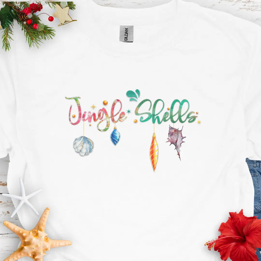 Jingle Shells T-Shirt T-Shirt White-5XL Everythings Beachy