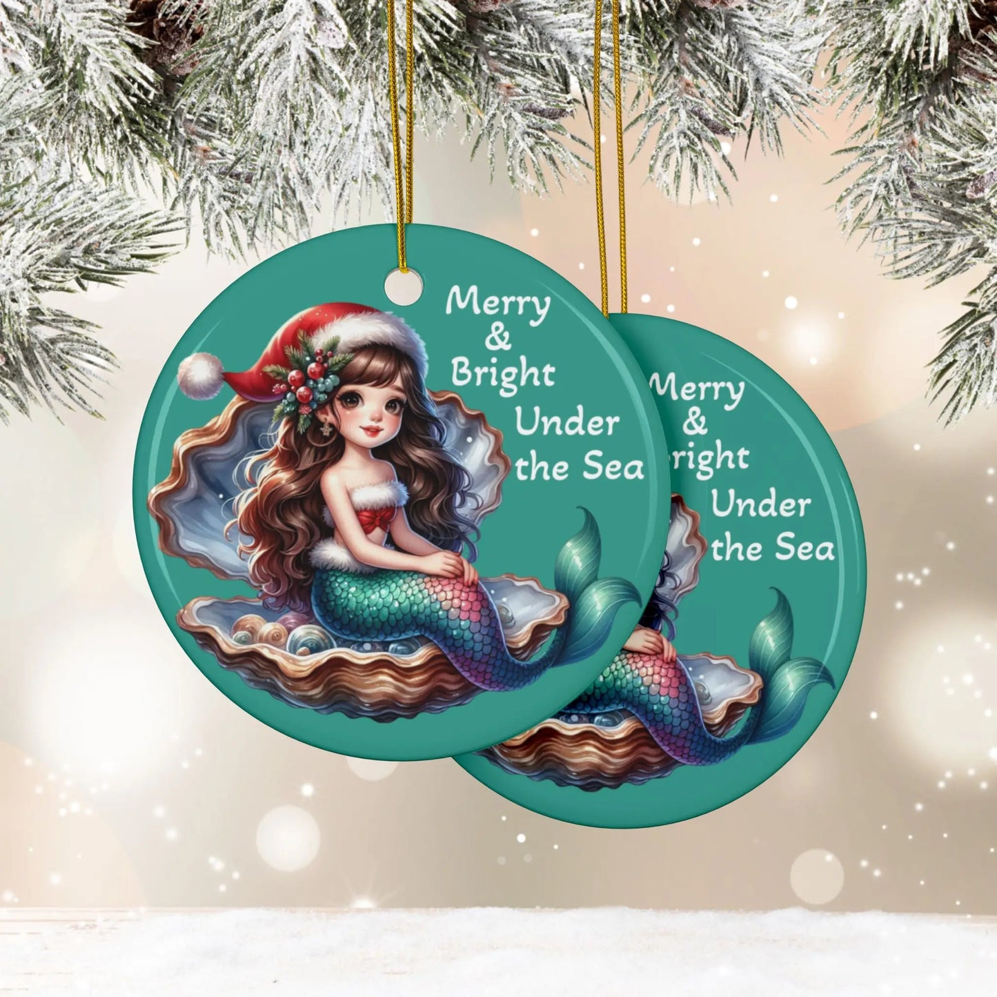 Merry & Bright Ornament Ornament Circle-10-pcs Everythings Beachy