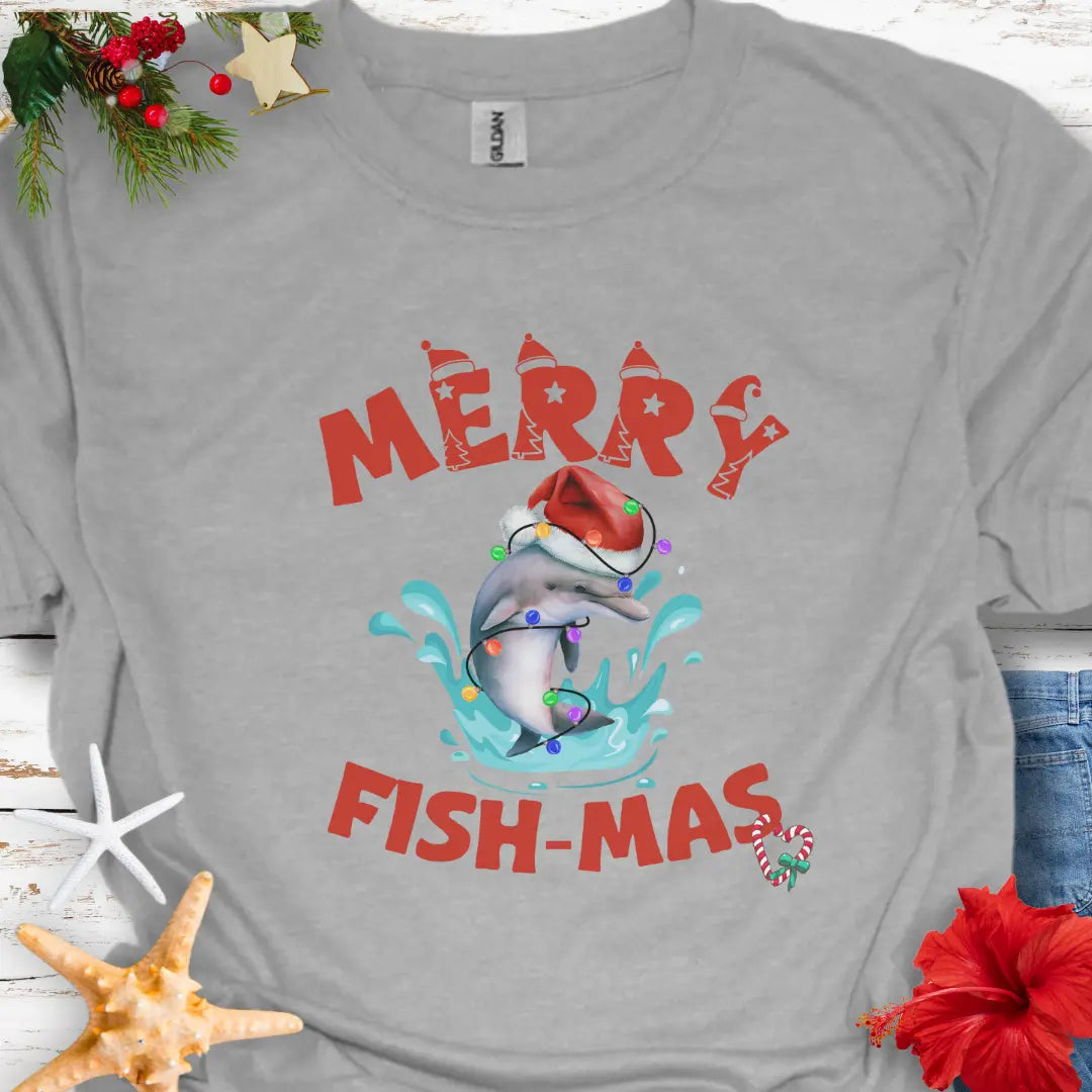 Merry Fish-mas T-Shirt T-Shirt Everythings Beachy