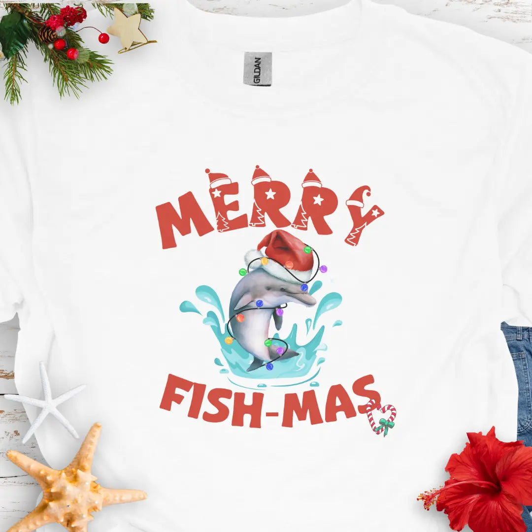 Merry Fish-mas T-Shirt T-Shirt Everythings Beachy