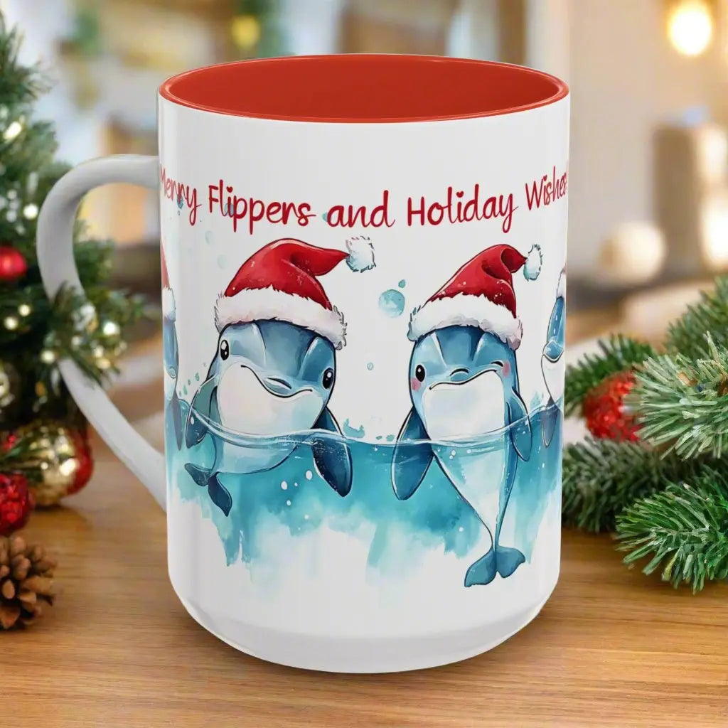 Merry Flippers Holiday Wishes Mug Mug Everythings Beachy