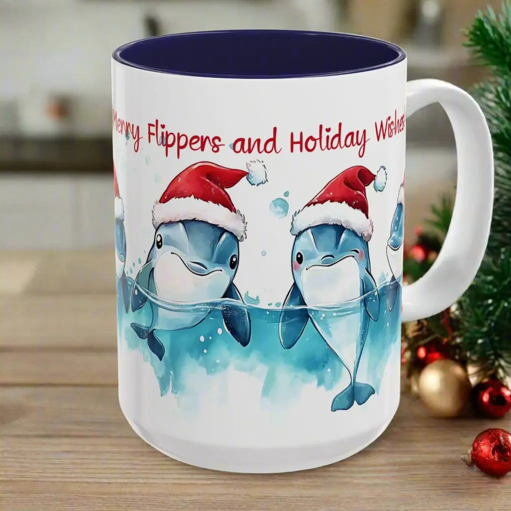 Merry Flippers Holiday Wishes Mug Mug Everythings Beachy