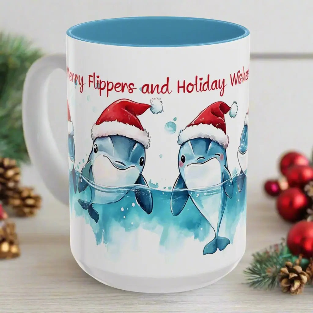 Merry Flippers Holiday Wishes Mug Mug Everythings Beachy