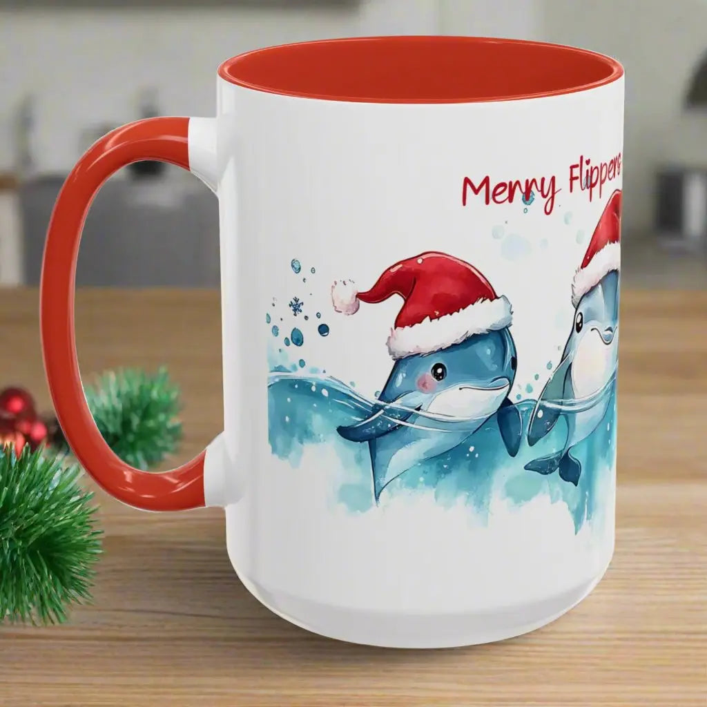 Merry Flippers Holiday Wishes Mug Mug Everythings Beachy