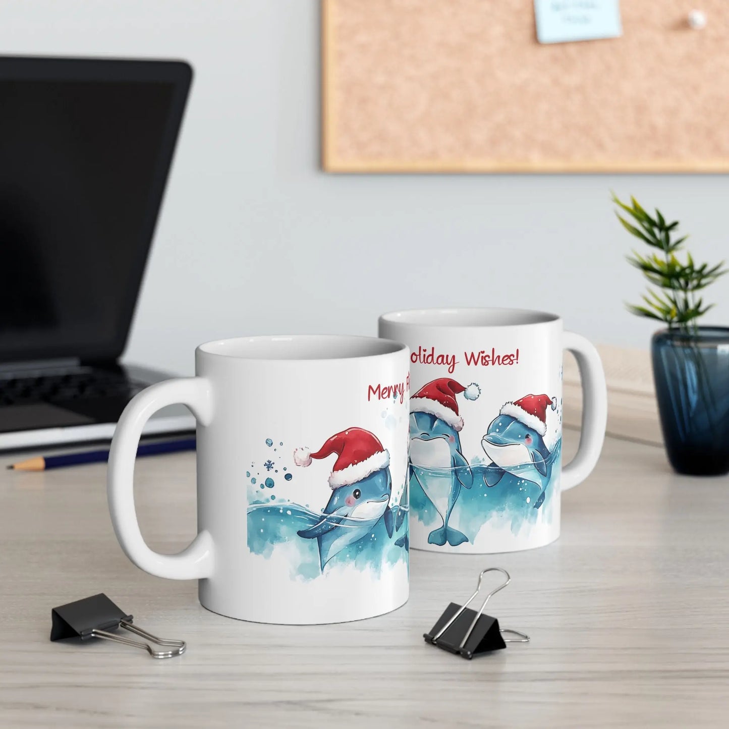 Merry Flippers Holiday Wishes Mug Mug Everythings Beachy