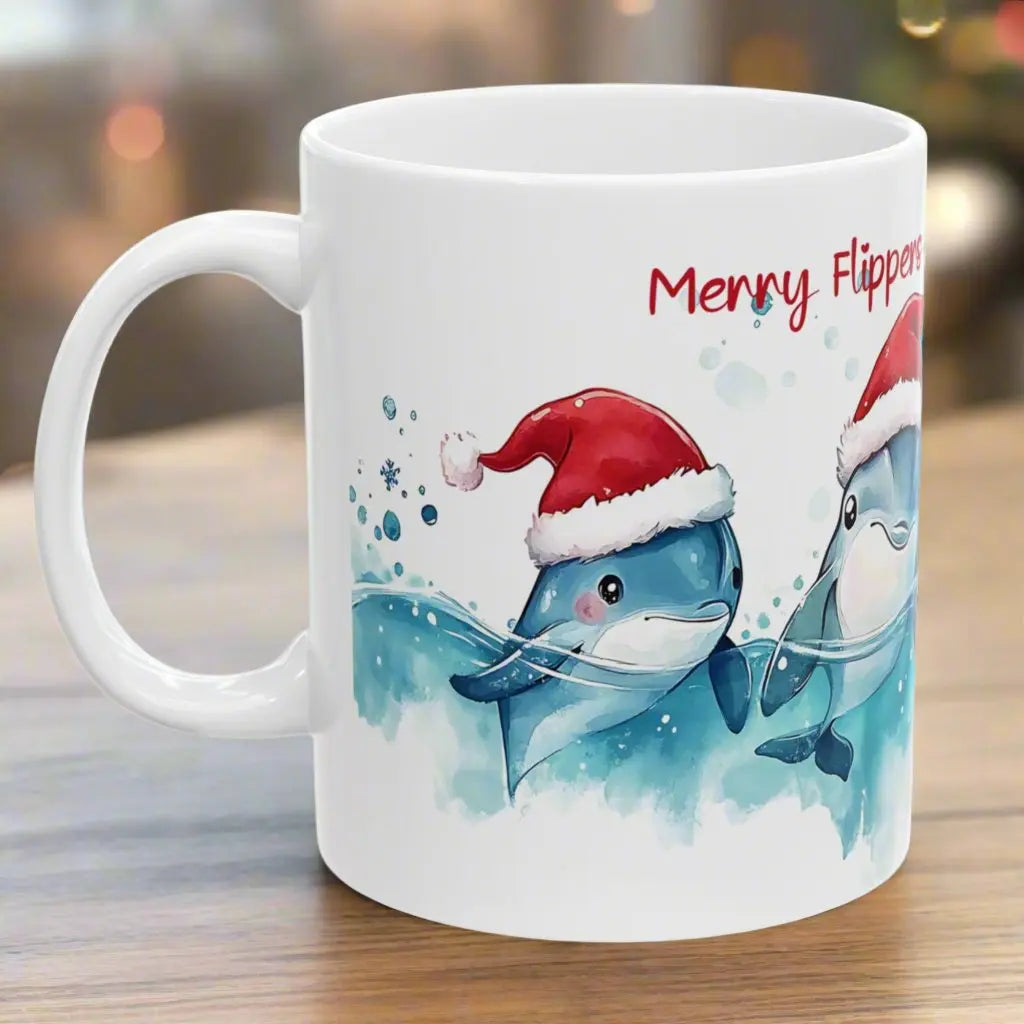 Merry Flippers Holiday Wishes Mug Mug Everythings Beachy