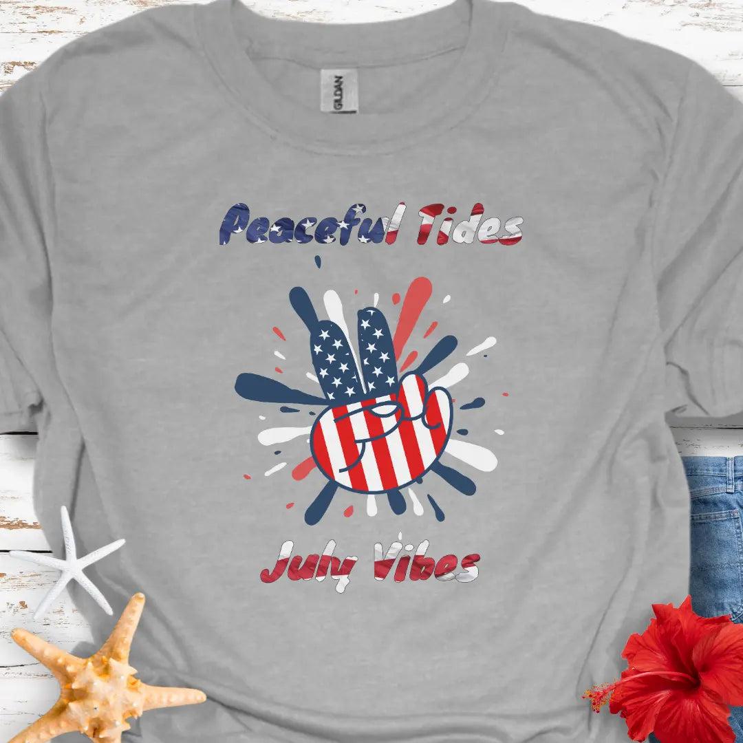 Peaceful Tides T-shirt T-Shirt Sport-Grey-5XL Everythings Beachy
