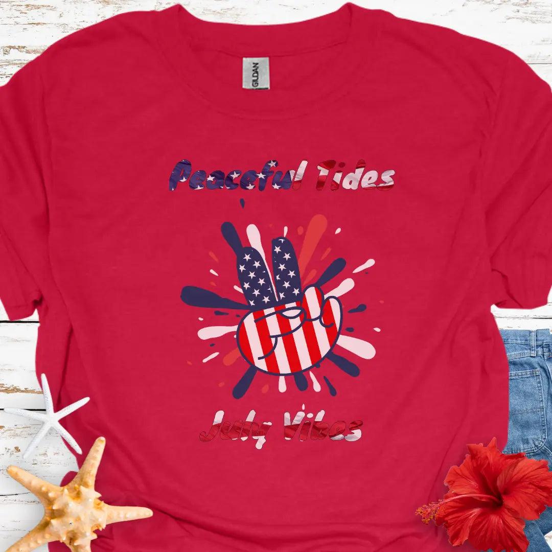 Peaceful Tides T-shirt T-Shirt Cherry-Red-3XL Everythings Beachy