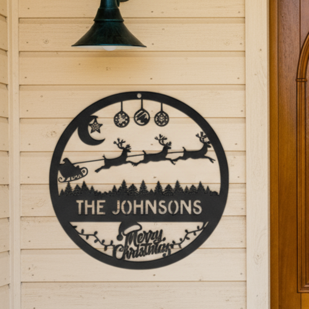 Personalized_Merry_Christmas_Metal_Sign__Black_Brick_Entrance_Mockup.png