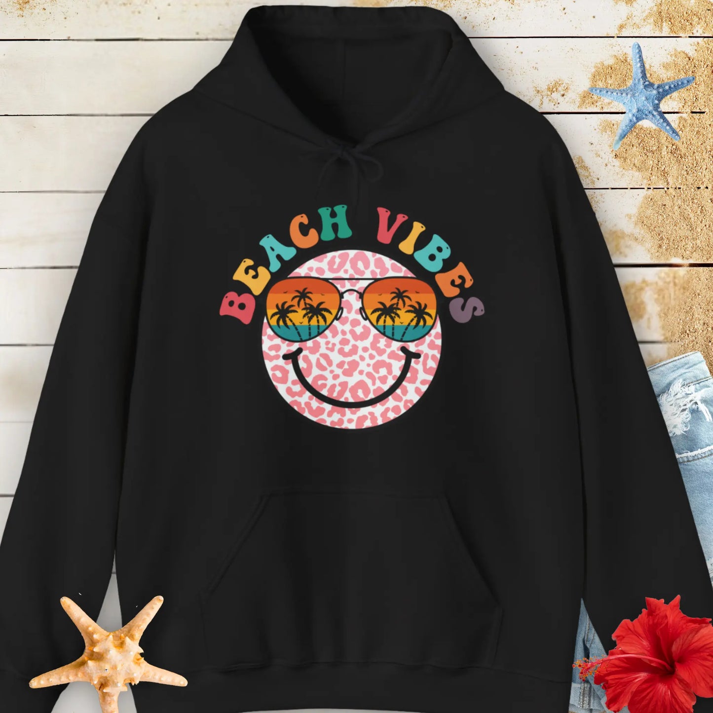 Beach Vibes Hoodie Hoodie Black-5XL Everythings Beachy