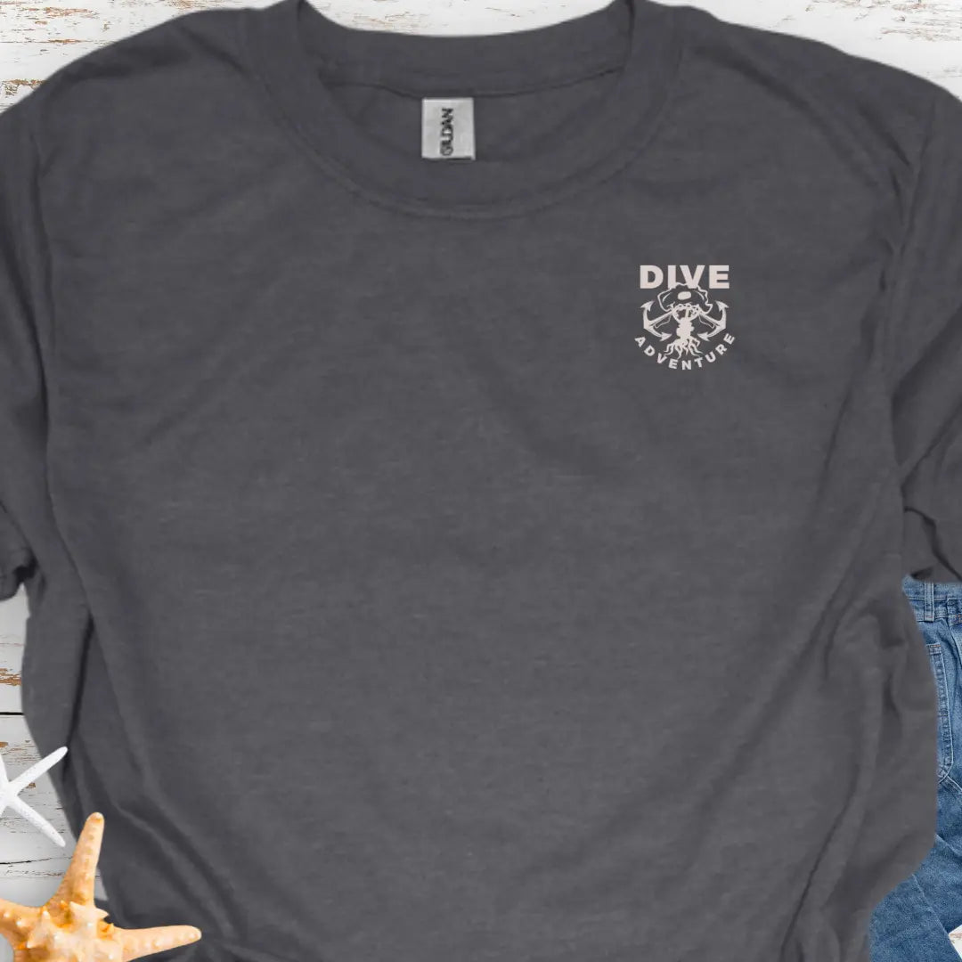 Scuba Diving Adventure T-Shirt (front-back) T-Shirt 3XL-Dark-Heather Everythings Beachy