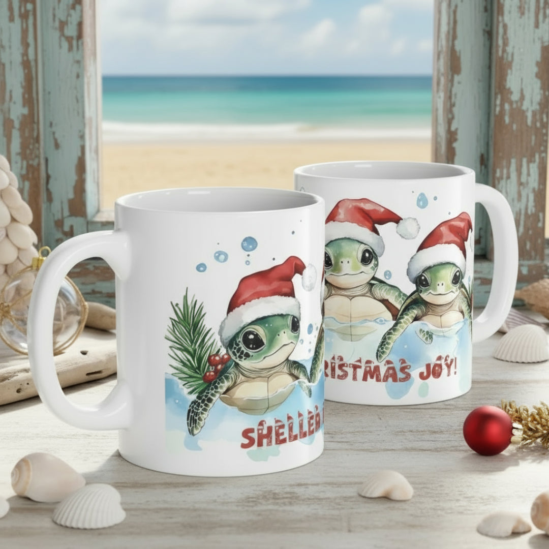 Sea Turtles Shelled Christmas Mug Mug Everythings Beachy