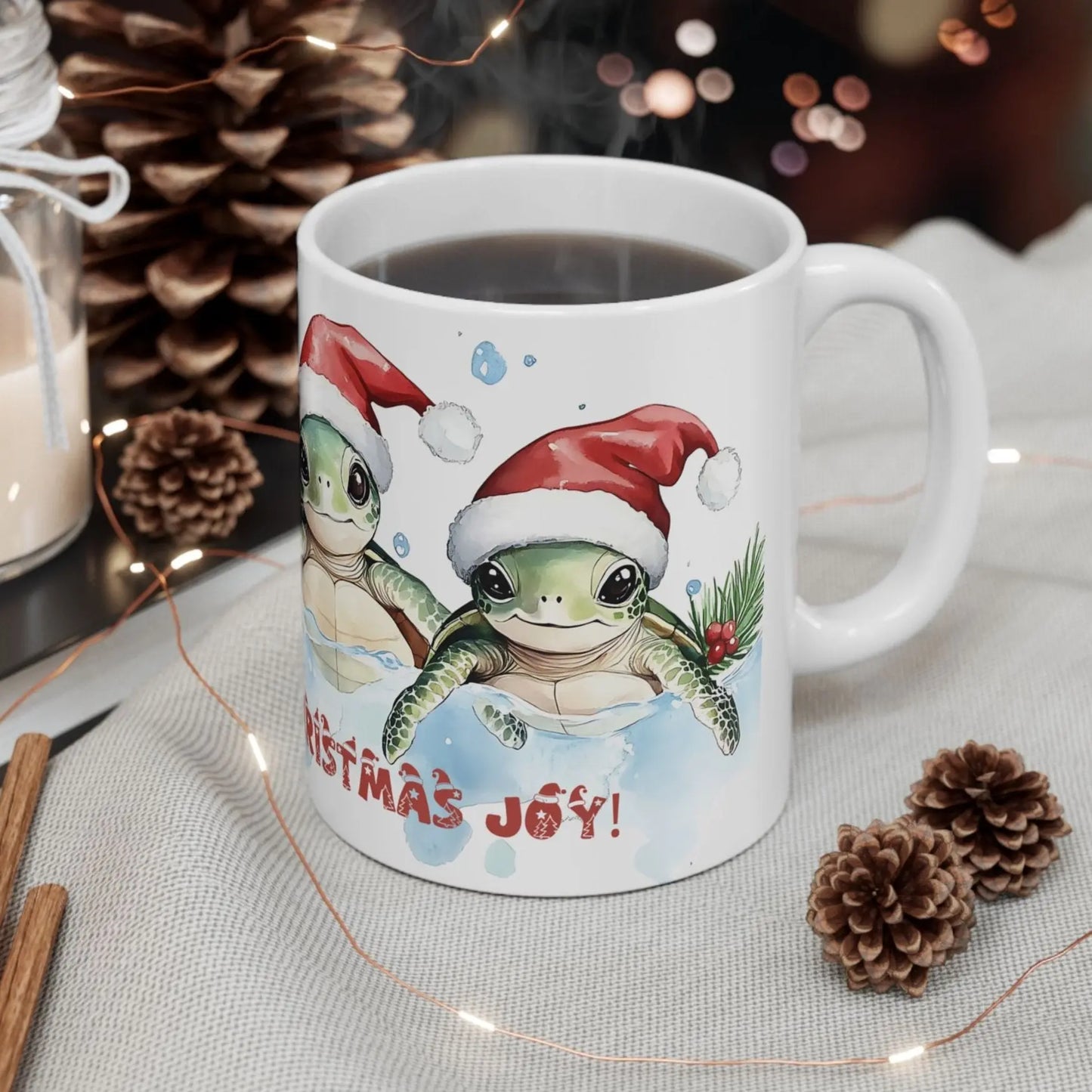 Sea Turtles Shelled Christmas Mug Mug Everythings Beachy
