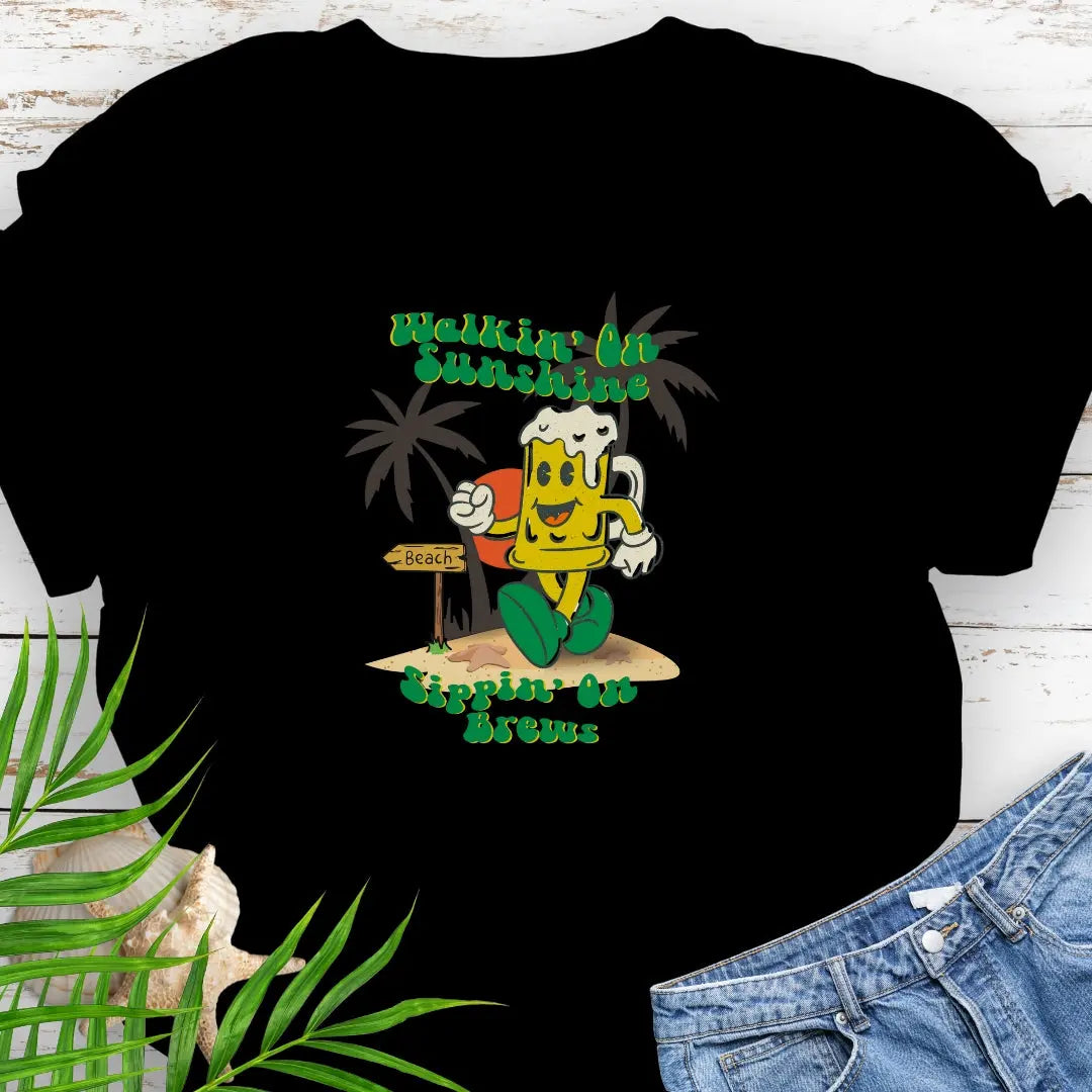 Sippin' on Brews T-shirt T-Shirt Black-3XL Everythings Beachy