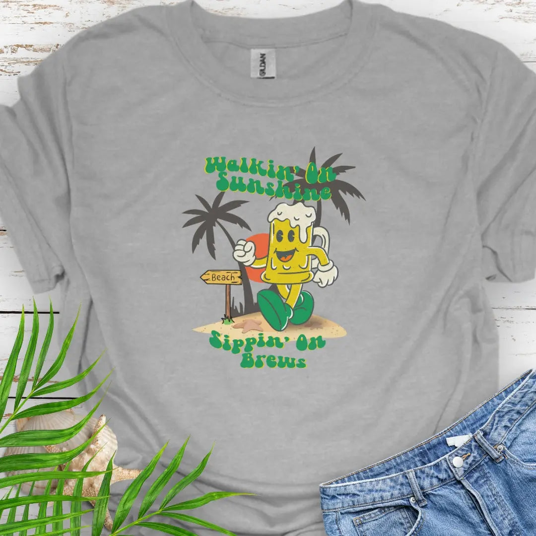 Sippin' on Brews T-shirt T-Shirt Sport-Grey-3XL Everythings Beachy
