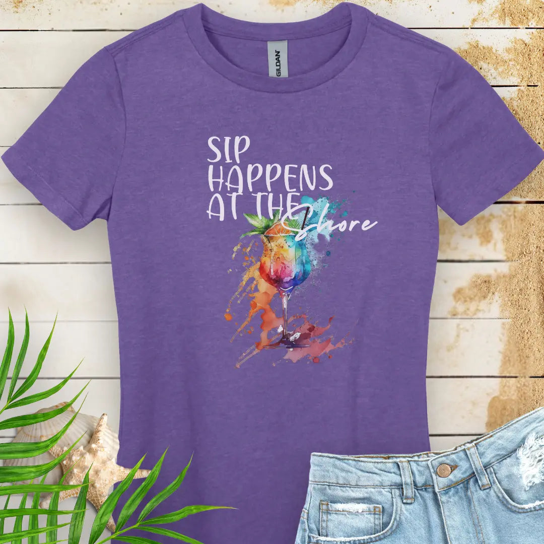 Sips Happen Women's T-shirt  T-Shirt  Everythings Beachy