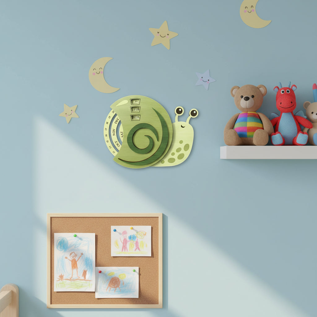 Snail Perpetual Calendar DIY Basswood Painting Kit