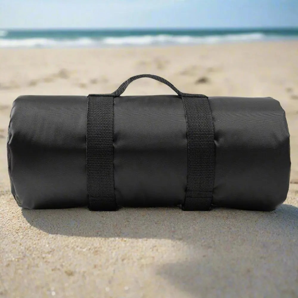Rolled up with handle Sunset Family Beach Blanket