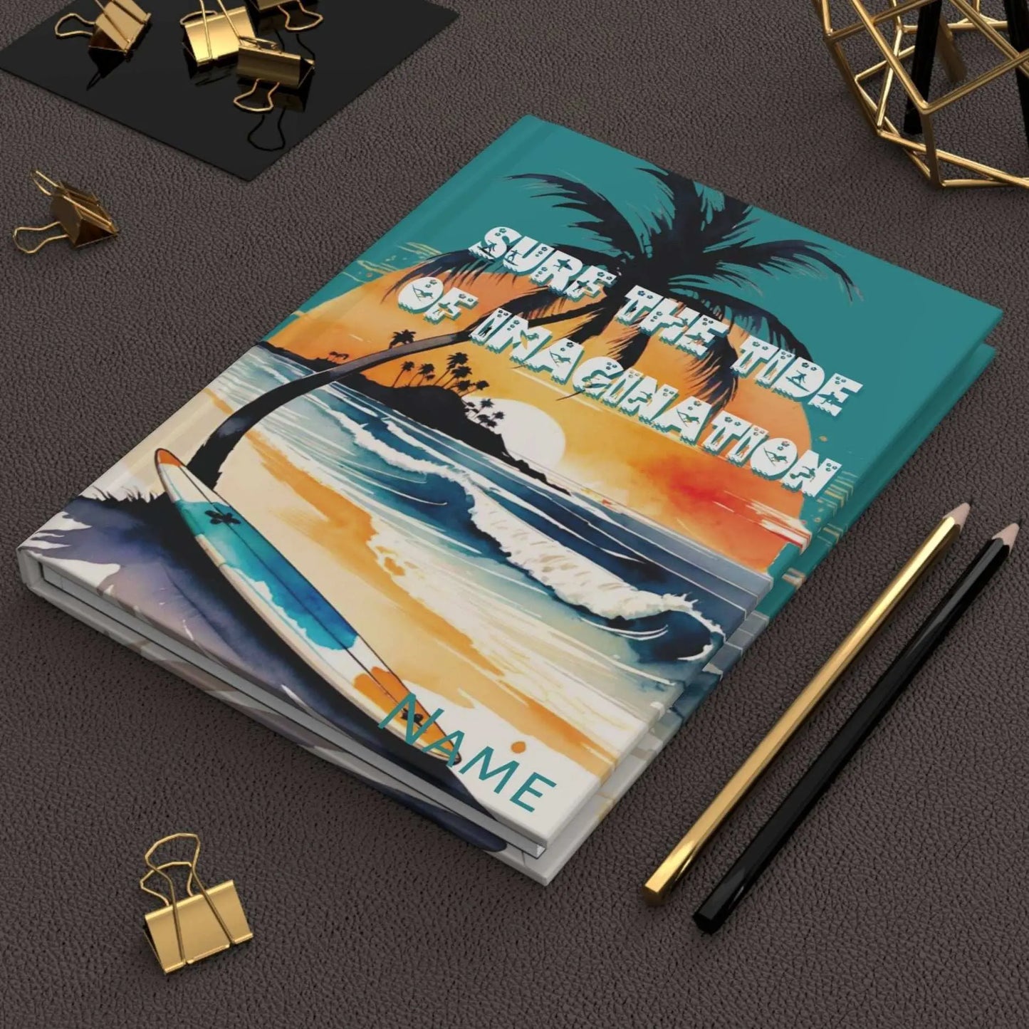 Surf the Tide Hardcover Journal ~ Personalized
