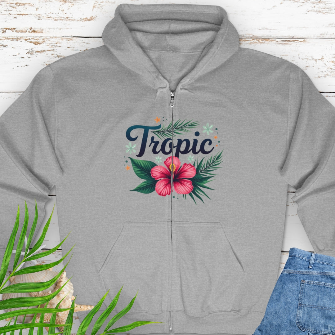 Tropic Zip Sweatshirt zipped sweatshirt 5XL-Sport-Grey Everythings Beachy