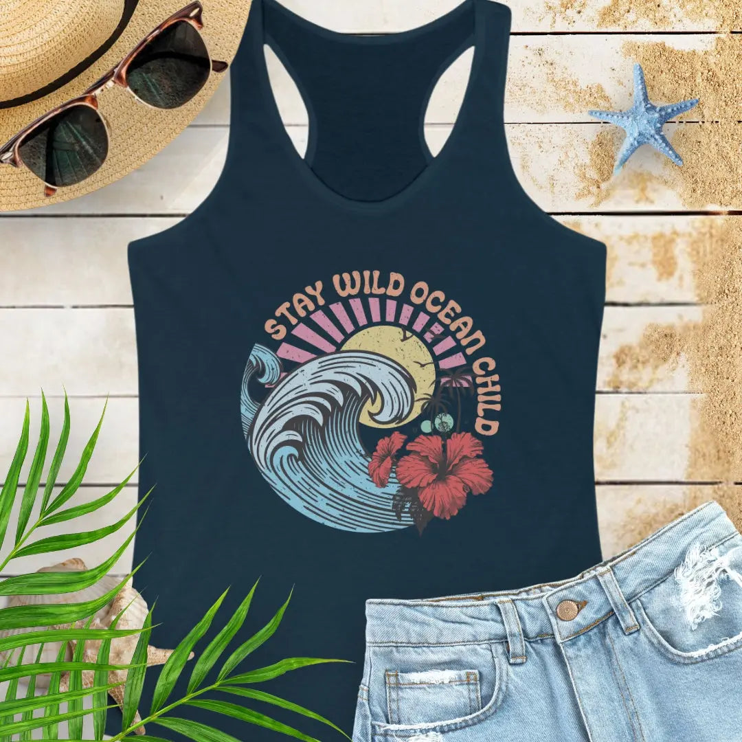 Wild Ocean Child Tank Top Tank Top 2XL-Solid-Midnight-Navy Everythings Beachy