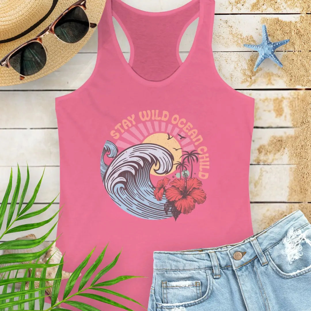 Wild Ocean Child Tank Top Tank Top 2XL-Solid-Hot-Pink Everythings Beachy