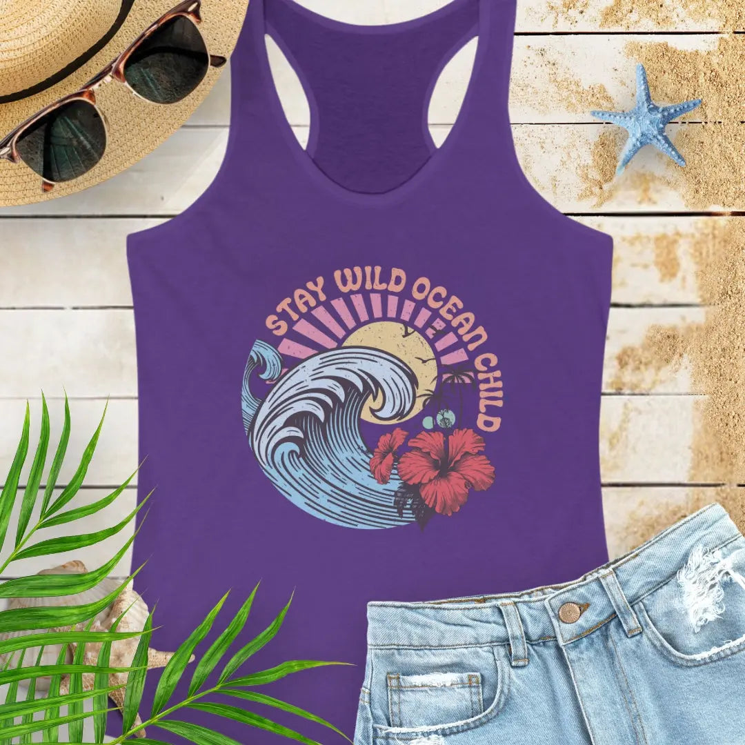 Wild Ocean Child Tank Top Tank Top 2XL-Solid-Purple-Rush Everythings Beachy