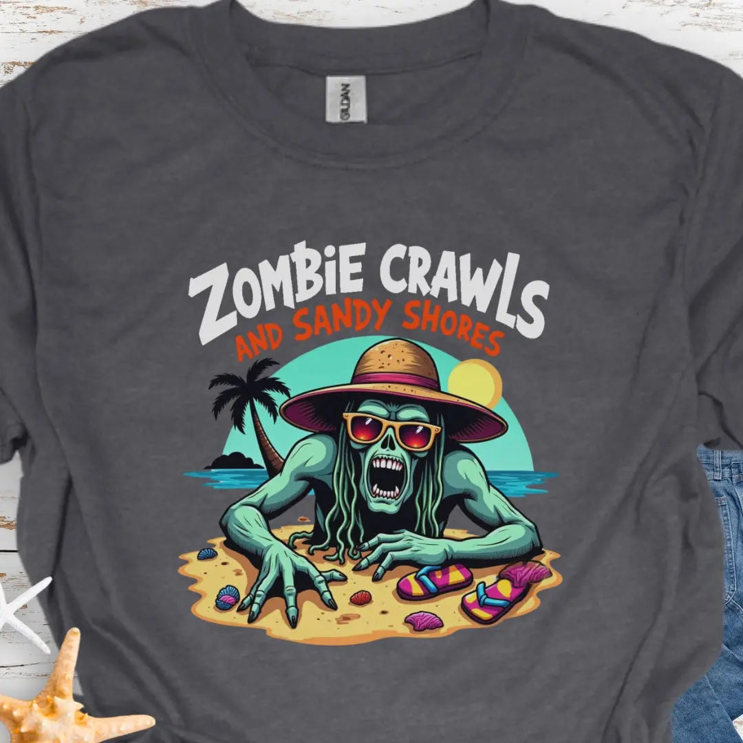 Zombie Crawls T-Shirt T-Shirt 5XL-Dark-Heather Everythings Beachy
