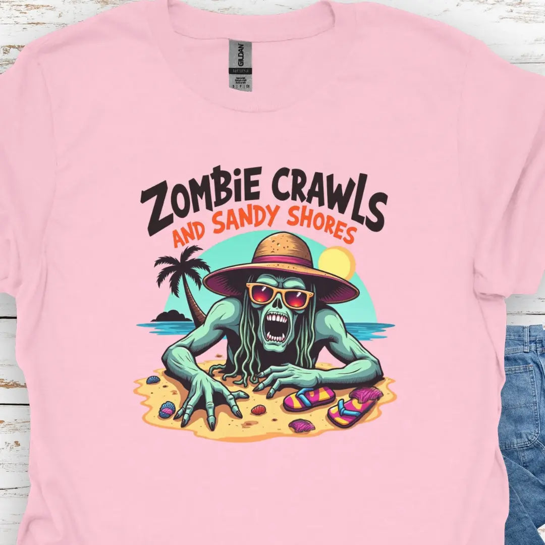 Zombie Crawls T-Shirt T-Shirt 3XL-Light-Pink Everythings Beachy