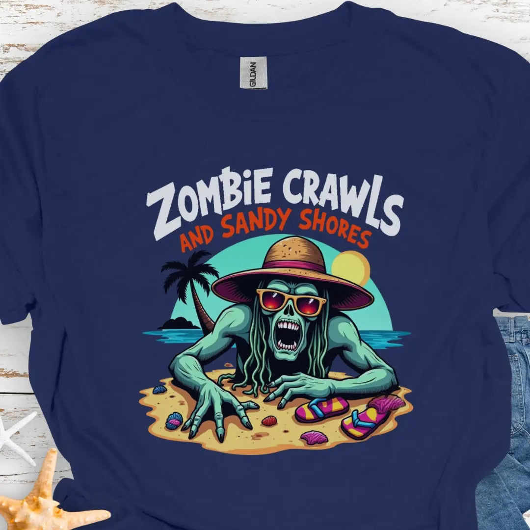 Zombie Crawls T-Shirt T-Shirt 5XL-Navy Everythings Beachy