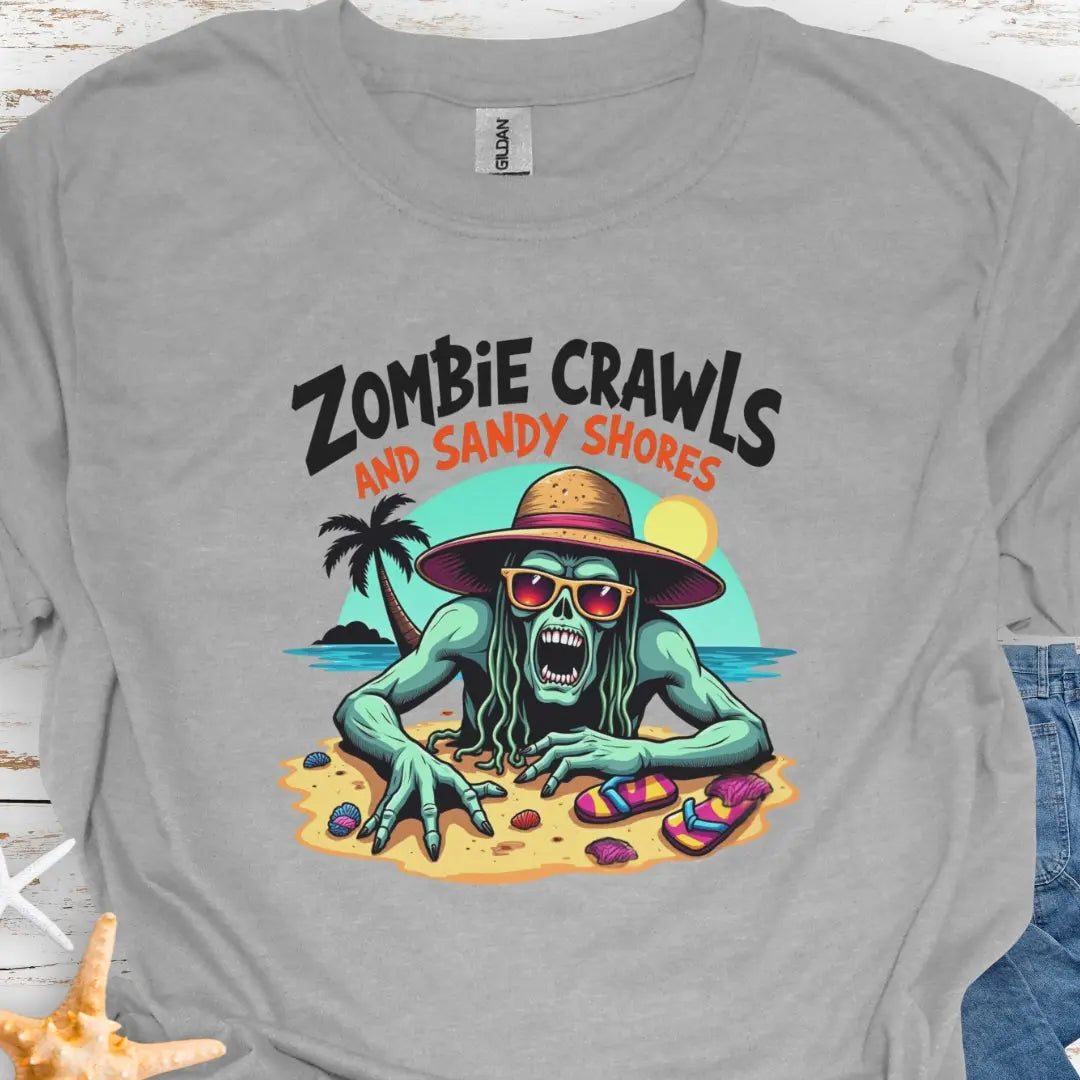 Zombie Crawls T-Shirt T-Shirt 5XL-Sport-Grey Everythings Beachy