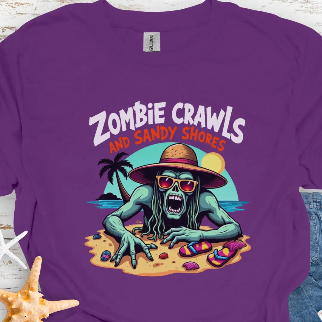 Zombie Crawls T-Shirt T-Shirt 4XL-Purple Everythings Beachy