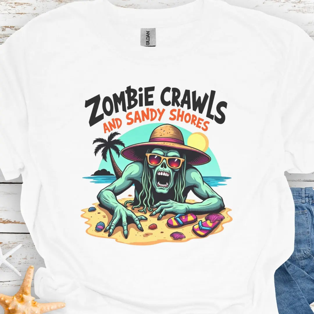 Zombie Crawls T-Shirt T-Shirt 5XL-White Everythings Beachy