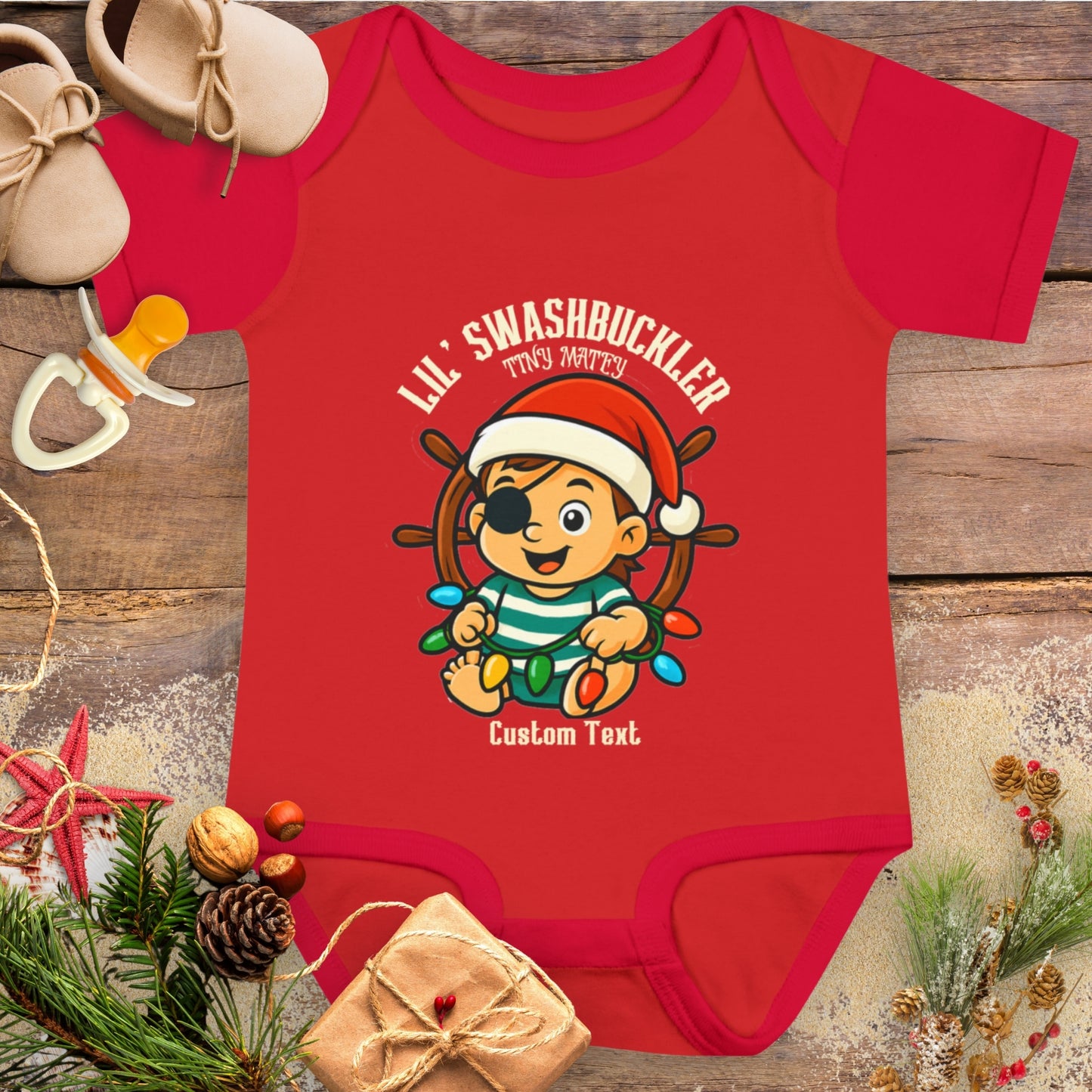 Swashbuckler Baby Boy Pirate Christmas Bodysuit