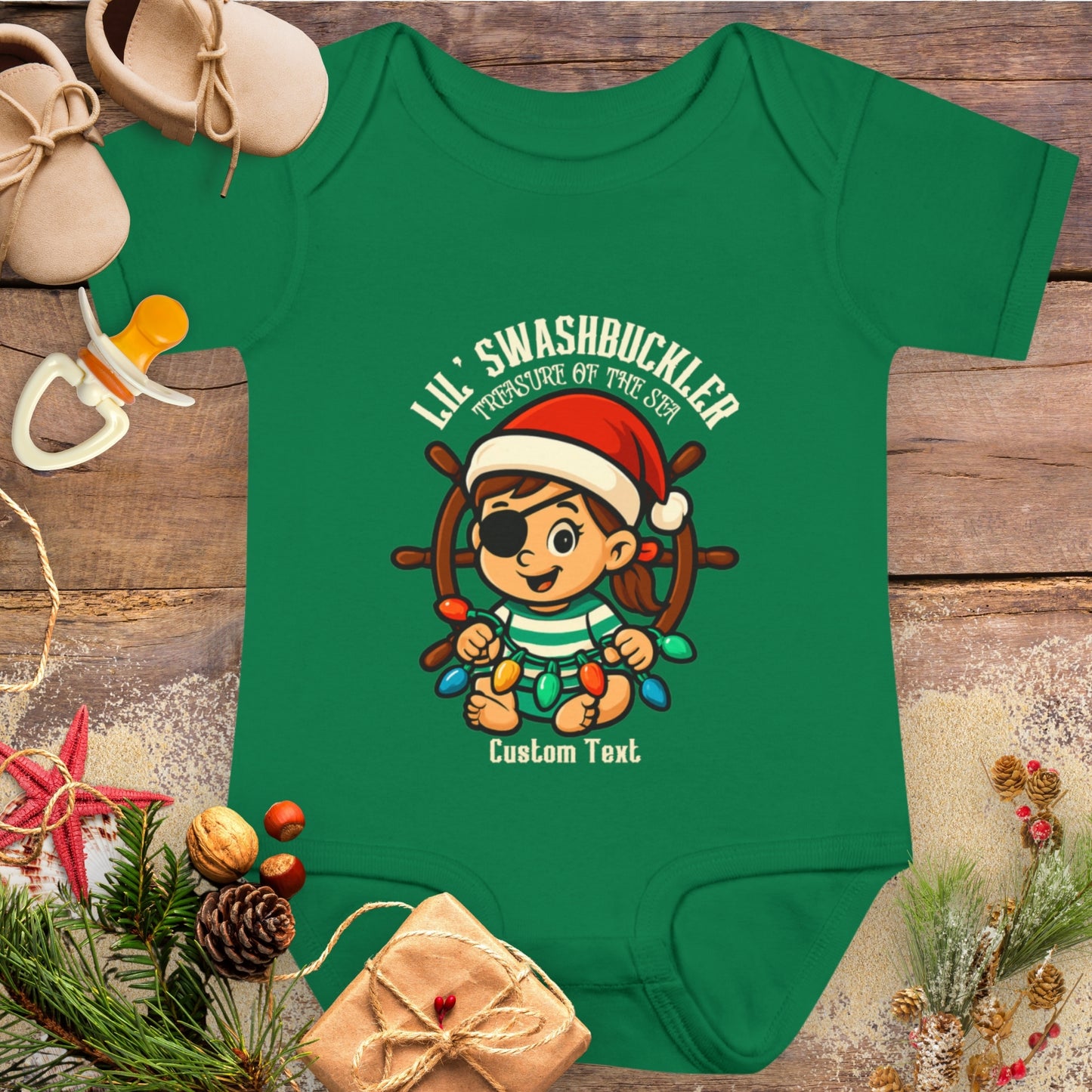 Swashbuckler Baby Girl Pirate Christmas Bodysuit