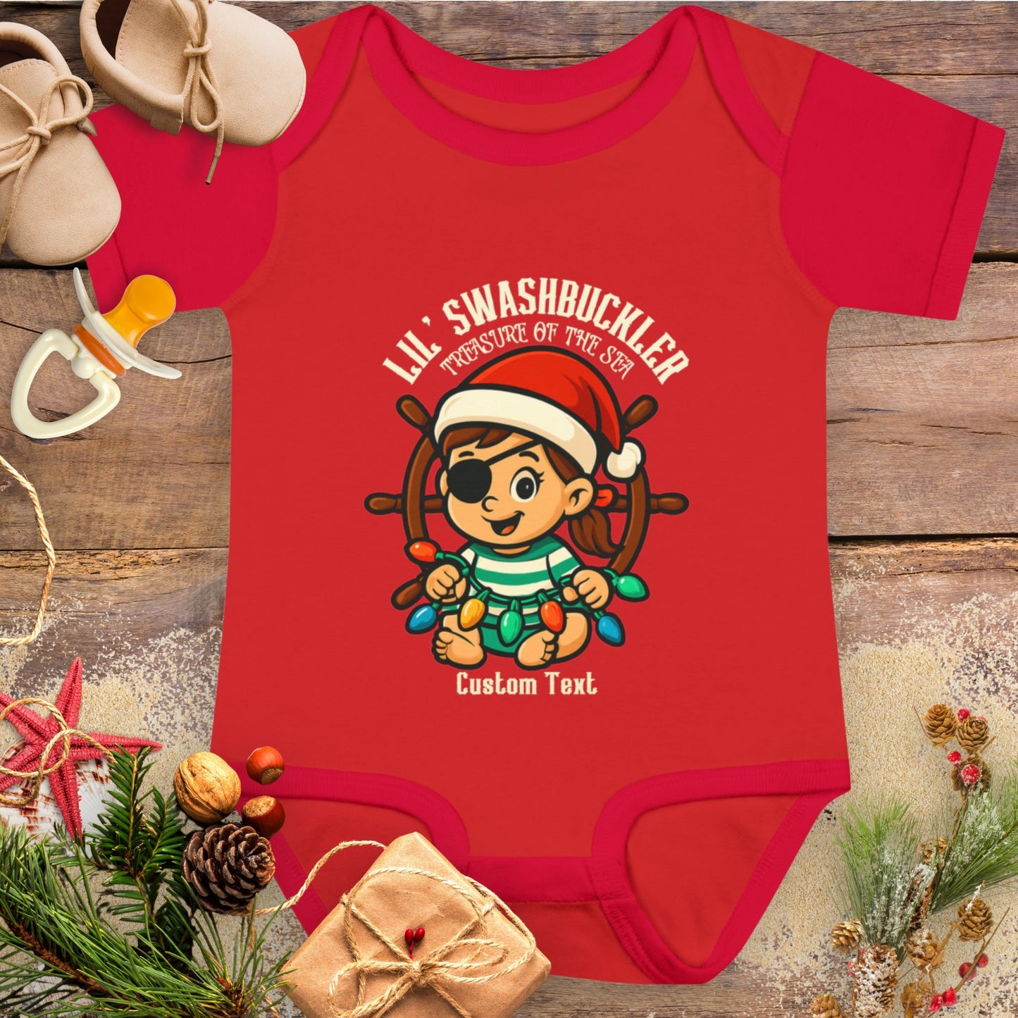 Swashbuckler Baby Girl Pirate Christmas Bodysuit
