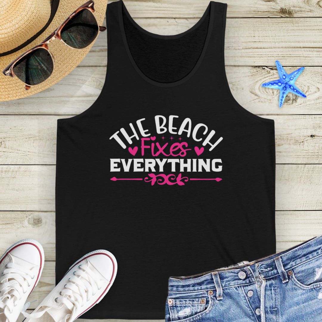Beach Fixes Everything Tank Top Tank Top Everythings Beachy