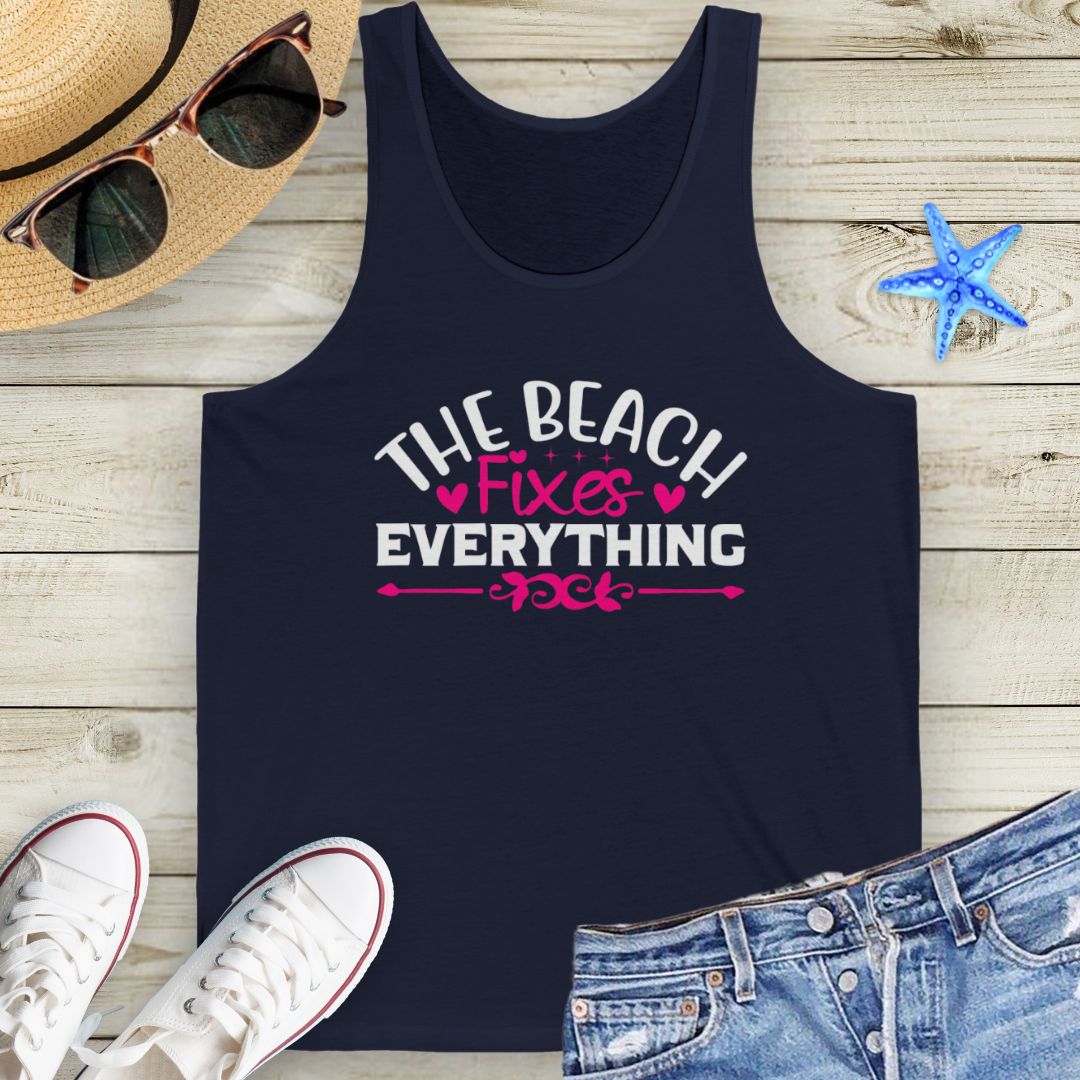 Beach Fixes Everything Tank Top Tank Top Everythings Beachy