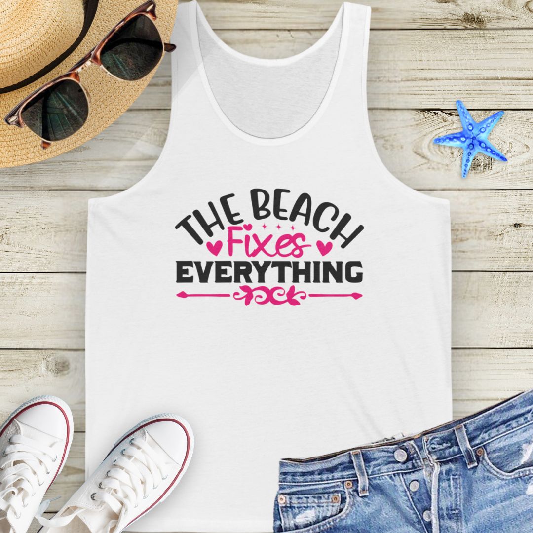 Beach Fixes Everything Tank Top Tank Top Everythings Beachy